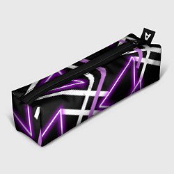 Пенал для ручек Фиолетовые полоски с неоном, цвет: 3D-принт