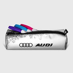 Пенал для ручек Audi speed на светлом фоне со следами шин: надпись, цвет: 3D-принт — фото 2