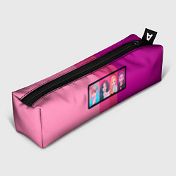 Пенал для ручек Группа Black pink на фоне оттенков розового, цвет: 3D-принт