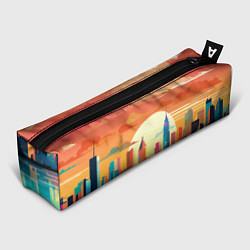 Пенал для ручек Городской пейзаж на рассвете, цвет: 3D-принт