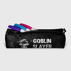 Пенал для ручек Goblin Slayer glitch на темном фоне: надпись и сим, цвет: 3D-принт — фото 2