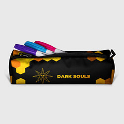 Пенал для ручек Dark Souls - gold gradient: надпись и символ, цвет: 3D-принт — фото 2