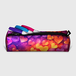 Пенал для ручек Разноцветные сердечки, цвет: 3D-принт — фото 2