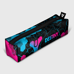 Пенал для ручек Destiny - neon gradient: надпись и символ, цвет: 3D-принт