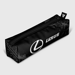 Пенал для ручек Lexus speed на темном фоне со следами шин по-гориз, цвет: 3D-принт