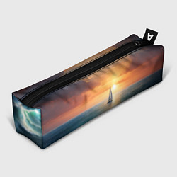 Пенал для ручек Яхта на закате солнца, цвет: 3D-принт