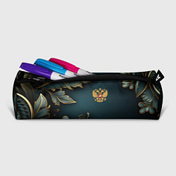 Пенал для ручек Золотые листья и герб России, цвет: 3D-принт — фото 2