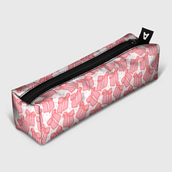Пенал для ручек Узор с розовыми бантами в горошек, цвет: 3D-принт