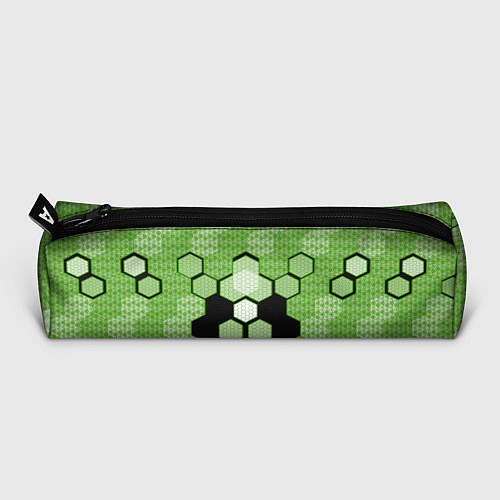 Пенал Зелёная кибер броня hexagons / 3D-принт – фото 3