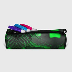Пенал для ручек Зелёная сеть на чёрном фоне, цвет: 3D-принт — фото 2