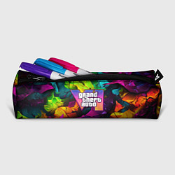 Пенал для ручек Gta лого камуфляж яркий неоновый, цвет: 3D-принт — фото 2