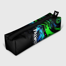 Пенал для ручек Palworld логотип абстракт на темно-зеленом фоне, цвет: 3D-принт