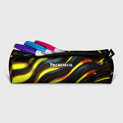 Пенал для ручек Palworld логотип золотые и черные волны, цвет: 3D-принт — фото 2