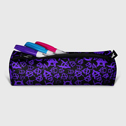 Пенал для ручек Узор анархия фиолетовый, цвет: 3D-принт — фото 2