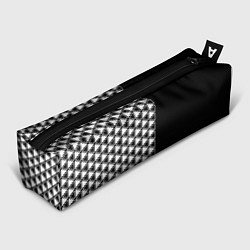 Пенал для ручек Белые треугольники на чёрном фоне, цвет: 3D-принт
