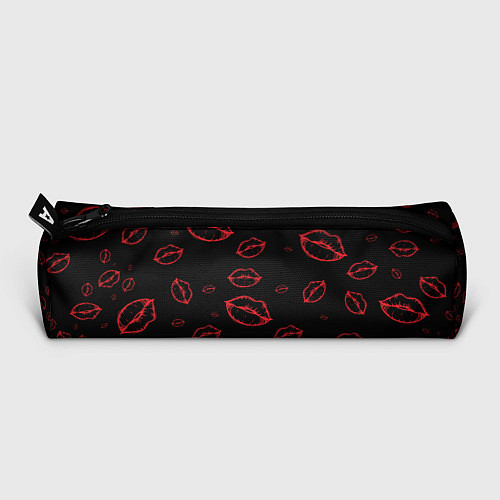 Пенал Паттерн красные губы на черном - lips red / 3D-принт – фото 3