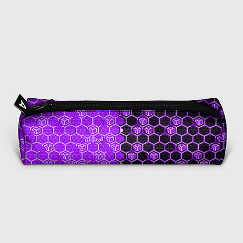 Пенал Техно-киберпанк шестиугольники фиолетовый и чёрный / 3D-принт – фото 3