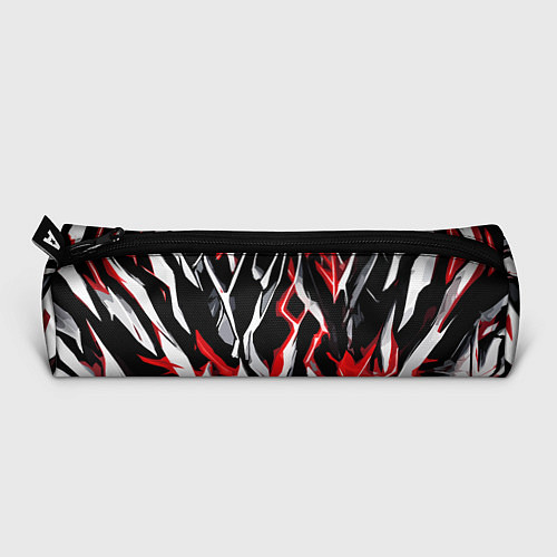 Пенал Красно-белые агрессивные полосы на чёрном фоне / 3D-принт – фото 3