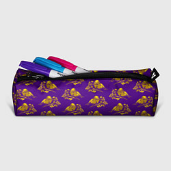 Пенал для ручек Золотые птички на индиго, цвет: 3D-принт — фото 2