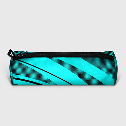 Пенал Неоновый голубой с чёрным абстракция с полосой / 3D-принт – фото 3
