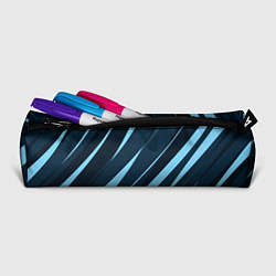 Пенал для ручек Тёмный бирюзовый контрастные полосы, цвет: 3D-принт — фото 2