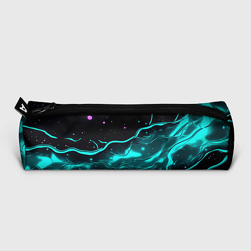 Пенал Голубые неоновые волны текстура / 3D-принт – фото 3