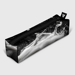 Пенал для ручек Белая текстура на черном фоне, цвет: 3D-принт