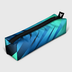 Пенал для ручек Сине-голубой абстрактные полосы, цвет: 3D-принт