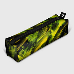 Пенал для ручек Мазки краски цвета лайм, цвет: 3D-принт