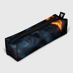 Пенал для ручек Разорванный синий камуфляж с огнем, цвет: 3D-принт