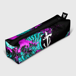 Пенал для ручек Doom самураи неоновая волна, цвет: 3D-принт