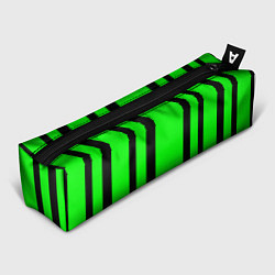 Пенал для ручек Color black and green stripes, цвет: 3D-принт