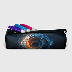Пенал для ручек Краска синяя и оранжевая в форме вихря, цвет: 3D-принт — фото 2