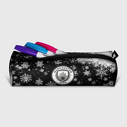 Пенал для ручек Манчестер сити снежинки новый год, цвет: 3D-принт — фото 2