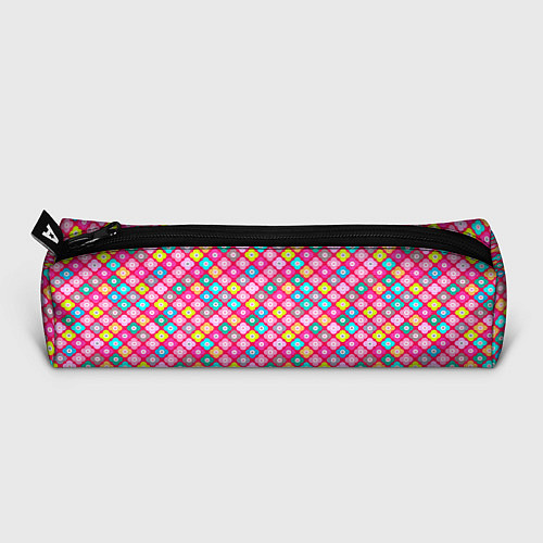 Пенал Разноцветный цветочный узор ретро / 3D-принт – фото 3