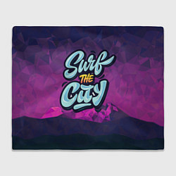 Плед флисовый Surf the City Purple, цвет: 3D-велсофт