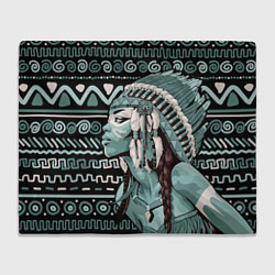 Плед Девушка индианка в роуче