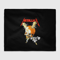 Плед флисовый Metallica - orange skull, цвет: 3D-велсофт