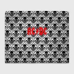 Плед флисовый AC/DC: White Skulls, цвет: 3D-велсофт
