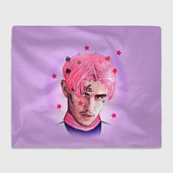 Плед флисовый Lil Peep: Pink Edition, цвет: 3D-велсофт