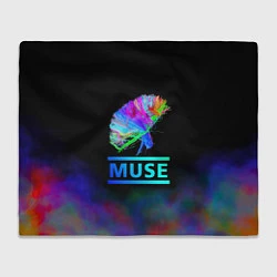 Плед флисовый Muse: Neon Flower, цвет: 3D-велсофт