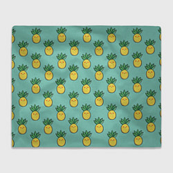 Плед флисовый Веселые ананасы, цвет: 3D-велсофт