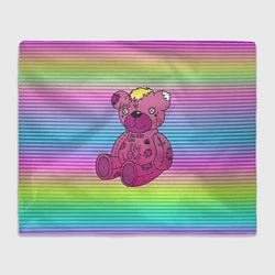 Плед флисовый Lil Peep Bear, цвет: 3D-велсофт