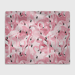 Плед флисовый Розовый фламинго, цвет: 3D-велсофт