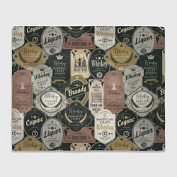 Плед флисовый Этикетки мира Виски, цвет: 3D-велсофт