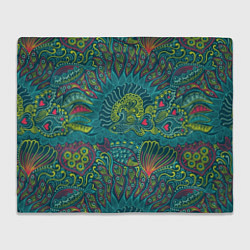 Плед флисовый Рыбы и сердца, цвет: 3D-велсофт