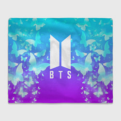 Плед флисовый BTS: Violet Butterflies, цвет: 3D-велсофт