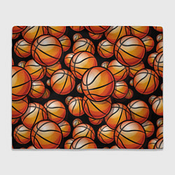 Плед флисовый Баскетбольные яркие мячи, цвет: 3D-велсофт