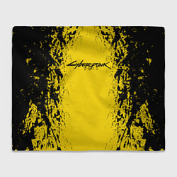 Плед флисовый Cyberpunk 2077 Samurai logo, цвет: 3D-велсофт