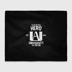 Плед флисовый My Hero Academia белый лого, цвет: 3D-велсофт